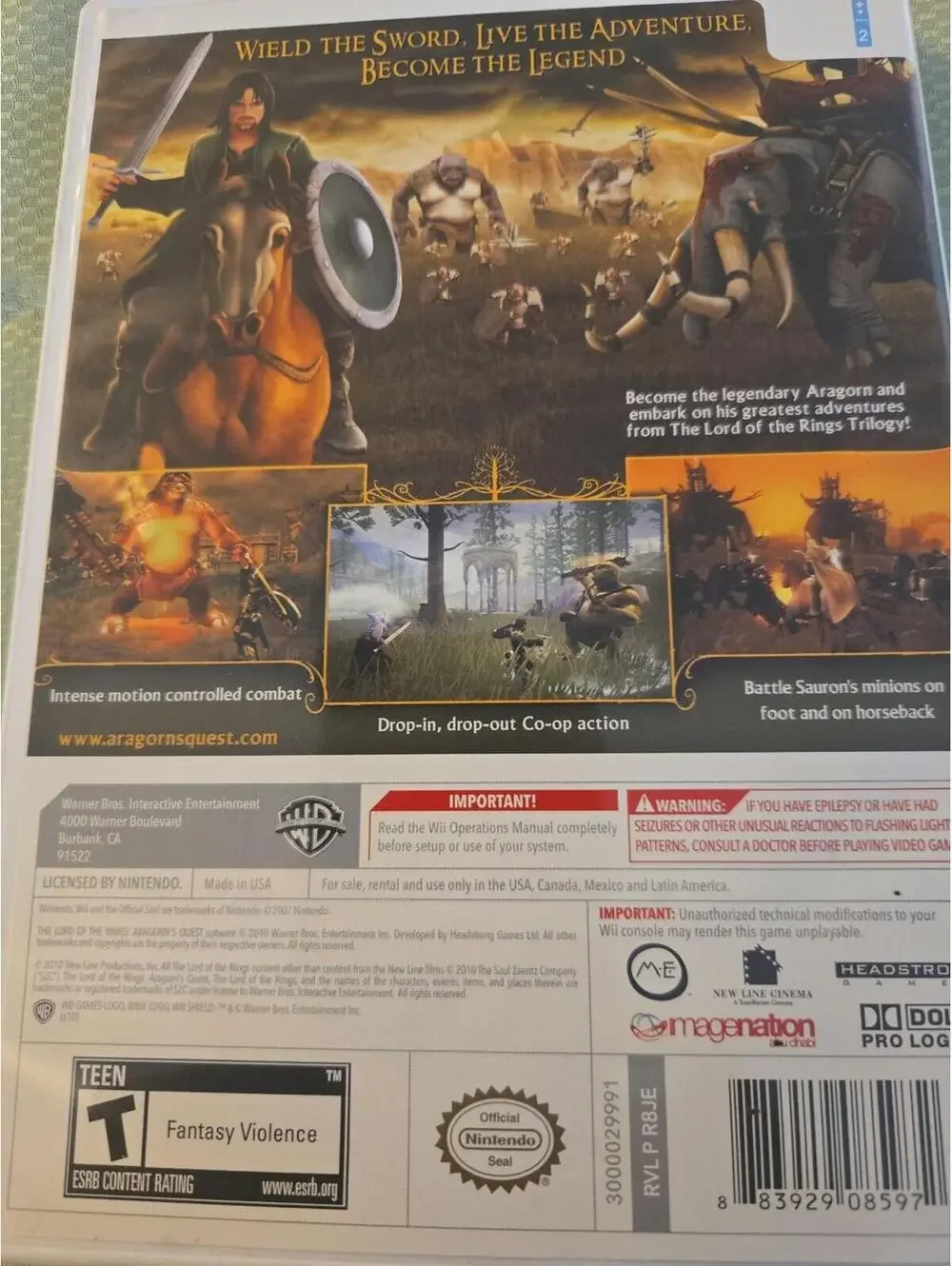 The Lord of the Rings: Aragorn's Quest - Nintendo Wii - Picture 4 of 4